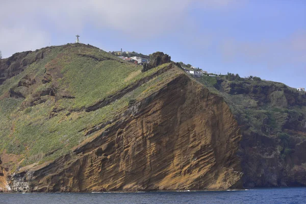 Portugal Madeira Garajau Cristo Rei Uma Colina Sobre Água — Fotografia de Stock