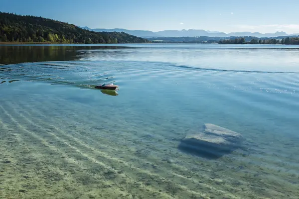 Germany Bavaria Tengling Waginger See Model Boat Water Daytime — Stock Photo, Image