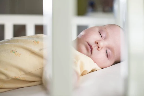 Portrait Sleeping Baby Girl Cot — Stock Photo, Image