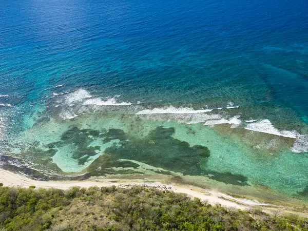 Indias Occidentales Antigua Barbuda Antigua Vista Aérea Riffs Coral Frente — Foto de Stock