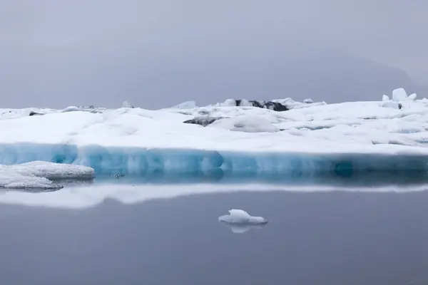 Islandia Jokurlsarlon Danau Gletser Dan Refleksi Air — Stok Foto