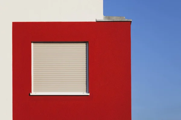 Vista Fachada Vermelho Branca Casa Multi Família Durante Dia Colônia — Fotografia de Stock