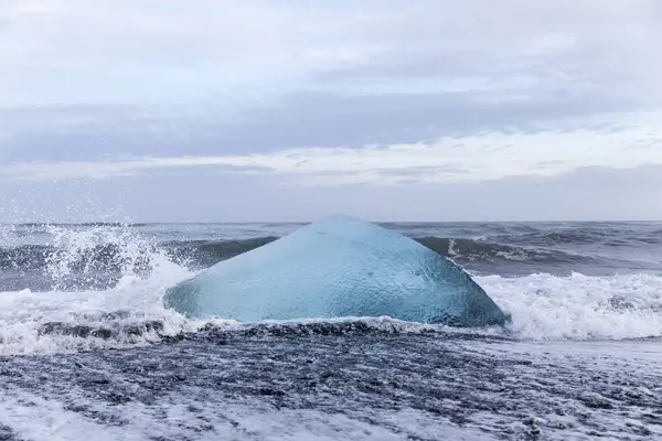 Islandia Wybrzeże Południowo Wschodniej Lód Nad Morzem Zalewaniem — Zdjęcie stockowe