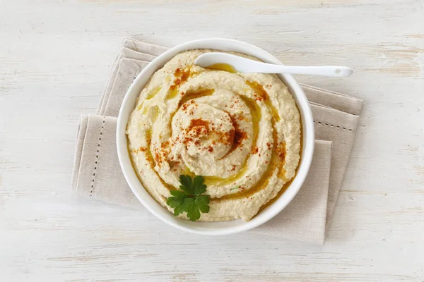 Hummus Bowl Table — Stock Photo, Image