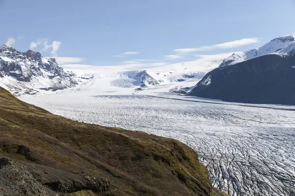 Islandia Południowej Islandii Parku Narodowego Skaftafell Skaftafellsjoekull Widok Śniegu Polu — Zdjęcie stockowe