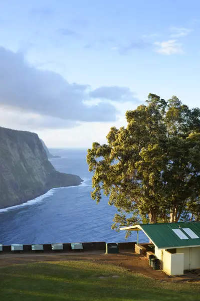 Eua Havaí Ilha Grande Vale Waipio Vista Ponto Observação Costa — Fotografia de Stock