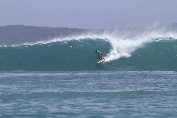 Indonesia Lombok Island Surfing Man Wave — Stock Photo, Image