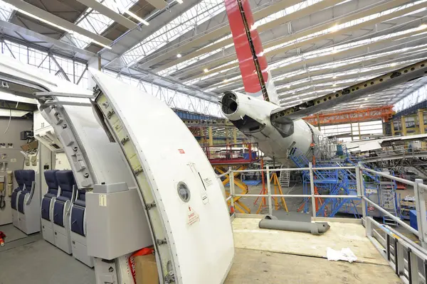 Airplane Construction Hangar Industrial Hall — Stock Photo, Image