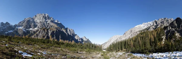Németország Bajorország Berchtesgaden Nemzeti Park Tartózkodásuk Völgy Wimbachgries Hochkalter Hegyek — Stock Fotó