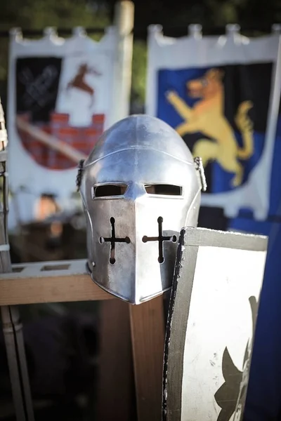 Armure Chevalier Sur Foire Médiévale Bade Wurtemberg Allemagne — Photo