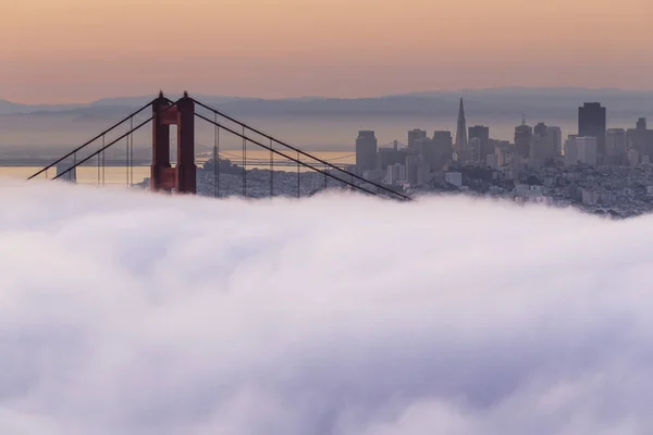 Stany Zjednoczone Ameryki California San Francisco Skyline Golden Gate Bridge — Zdjęcie stockowe