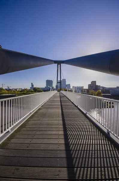 Alemania Renania Del Norte Westfalia Duesseldorf Footbrige Media Harbour Con — Foto de Stock