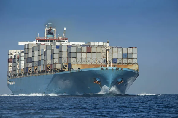 Spain Andalusia Tarifa Container Ship Water — Stock Photo, Image
