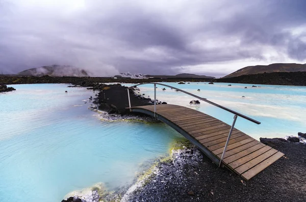 Iceand Laguna Azul Bajo Cielo Nublado Durante Día — Foto de Stock