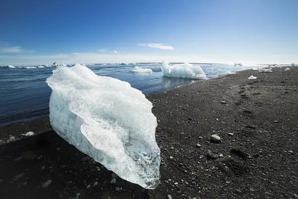 Ισλανδία Πάγο Στον Παγετώνα Λιμνοθάλασσα Γιόκουλσάρλον — Φωτογραφία Αρχείου
