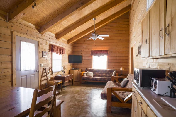 Intérieur Maison Rustique Rondins Cabine — Photo