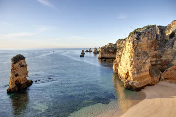 Portugal Lagos Praia Areia Com Falésias — Fotografia de Stock