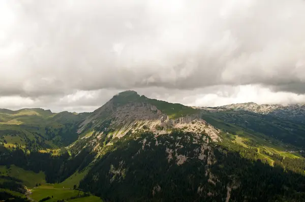 Austria Allgaeu Alps Vorarlberg Vista Desde Walmendingerhorn Hasta Montaña Hoher — Foto de Stock