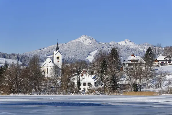 Germany Bavaria View Weissensee Village Lake Fussen Daytime — Stock Photo, Image