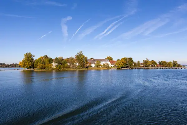 Niemcy Bawaria Górnej Bawarii Chiemgau Zobacz Wyspy Frauenchiemsee — Zdjęcie stockowe