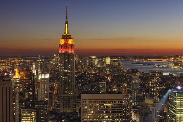 Vista Aérea Empire State Building Atardecer Empire State Building Manhattan —  Fotos de Stock