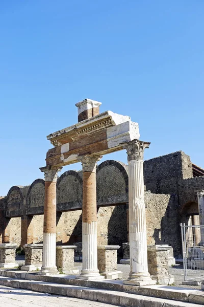 Italië Campanië Pompeii Forum Bekijken Van Oude Ruïnes Overdag — Stockfoto