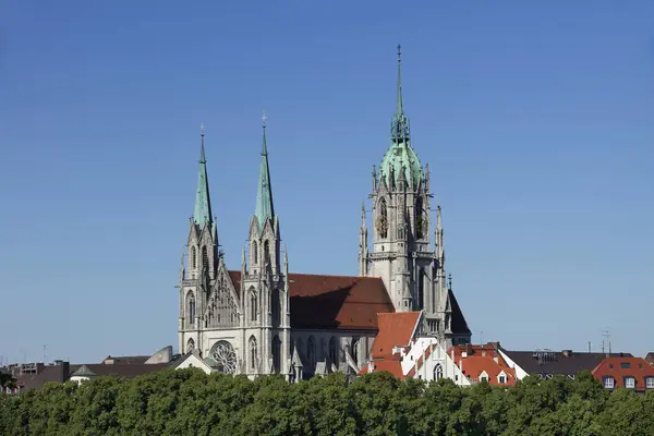 Germany Bavaria Munich Paul Church Trees Daytime — Stock Photo, Image