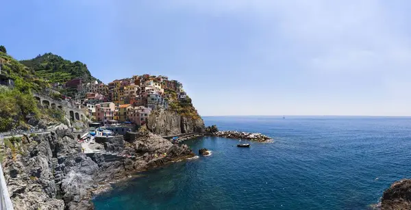 Italy Cinque Terre Spezia Province Liguria Riomaggiore Manarola Coast Houses — Stock Photo, Image