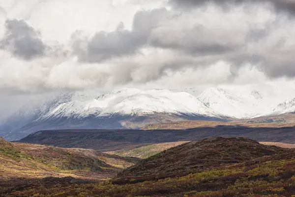 Landschap Langs Denali Highway Het Najaar Met Alaska Range Alaska — Stockfoto