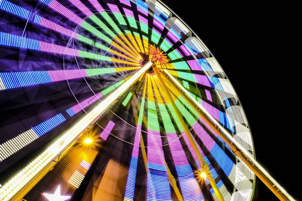 Turning Colorful Big Wheel Night — Stock Photo, Image