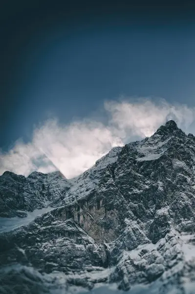 Austria Tyrol Karwendel View Snow Covered Spritzkarspitze — Stock Photo, Image