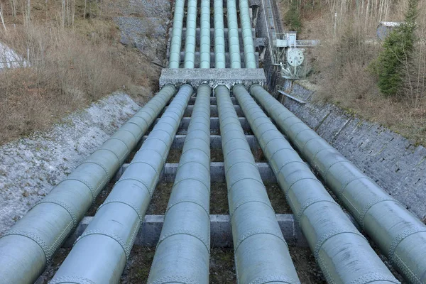 Germany Bavaria Upper Bavaria Kochel See Erlebniskraftwerk Walchensee Pressure Pipes — Stock Photo, Image