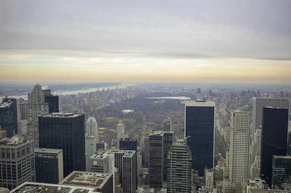 从上面 曼哈顿 美国的冬季到中央公园观看 — 图库照片