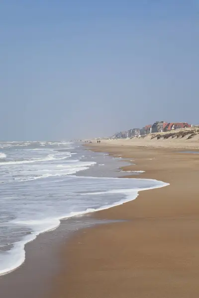 Βέλγιο Θέα Στην Παραλία Πόλη Blankenberge Στο Παρασκήνιο — Φωτογραφία Αρχείου