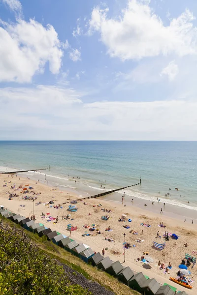 England People Relaxing Bournemouth Beach — Stock Photo, Image