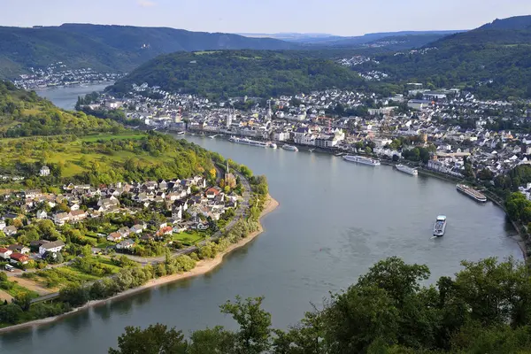 Tyskland Rheinland Pfalz Udsigt Boppard Ved Floden Rhein - Stock-foto