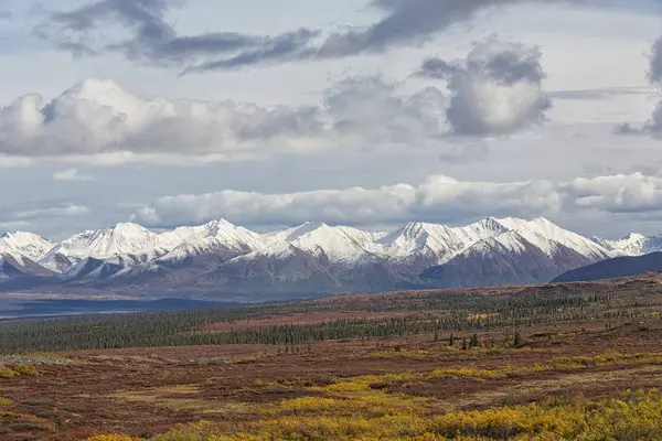 Usa Alaska Landschaft Entlang Denali Highway Herbst Mit Alaska Range — Stockfoto
