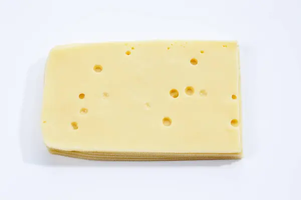 Slices Dutch Maasdamer Cheese White — Stock Photo, Image