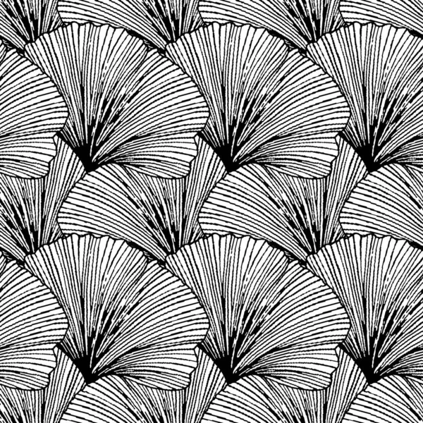 Patrón Sin Costura Vectorial Con Hojas Rayadas Fondo Abstracto Primavera — Archivo Imágenes Vectoriales