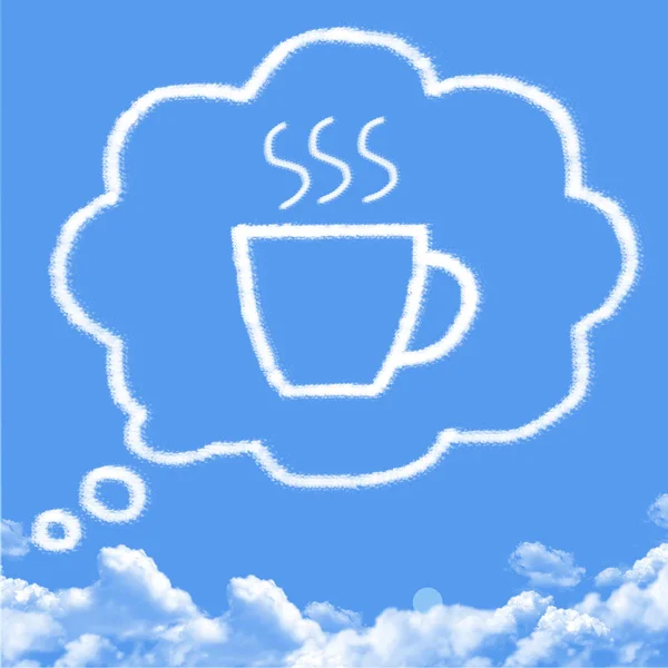 Думать о форме кофейного облака — стоковое фото
