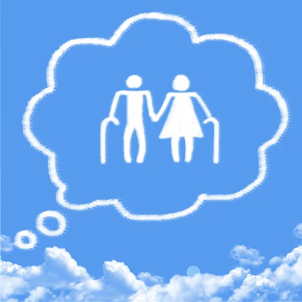 Pomyśl kształt chmury dla rodzin z dziećmi — Zdjęcie stockowe