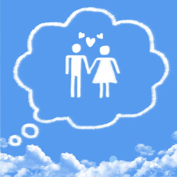 Denk dat familie wolk vorm — Stockfoto