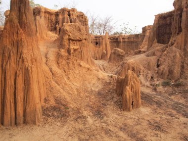 Lalu Park Sakaeo ili, Tayland, Thailand, toprak erozyonu nedeniyle stranges şekiller üretti