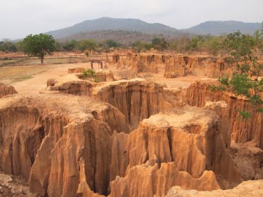 Lalu Park Sakaeo ili, Tayland, Thailand, toprak erozyonu nedeniyle stranges şekiller üretti