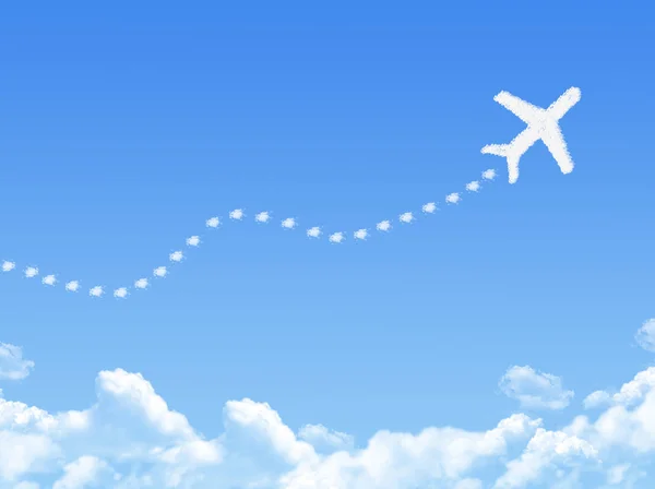 구름 모양의 비행기, 비행기 노선 — 스톡 사진