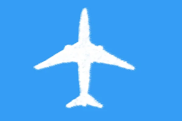 Vliegtuigvorm wolken in de blauwe lucht — Stockfoto