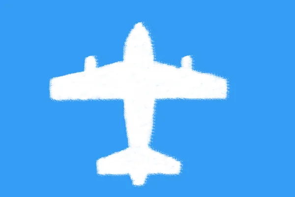 Nuvens em forma de avião no céu azul — Fotografia de Stock