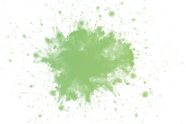 白色背景上的抽象绿色水彩 — 图库照片