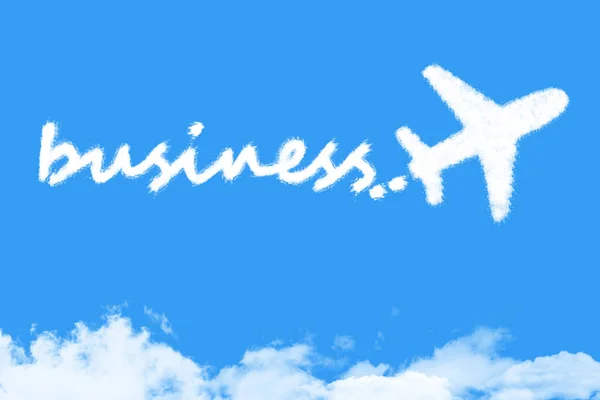 Plane shape clouds business , business concepts — Stock Photo, Image