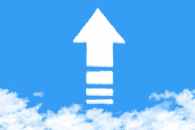 Arrow shaped cloud on blue sky